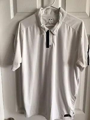 Oakley Shirt Mens XL White Tailored Fit Short Sleeve Golf Polo • $13.99