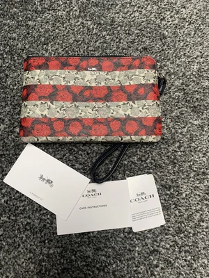 £6.50 • Buy COACH Purse Wallet Wristlet Rosy Design Leather