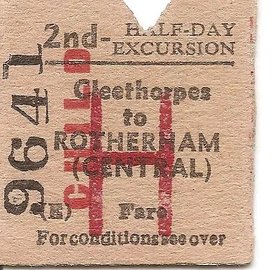 B.T.C. Edmondson Ticket - Cleethorpes To Rotherham Central • £0.99