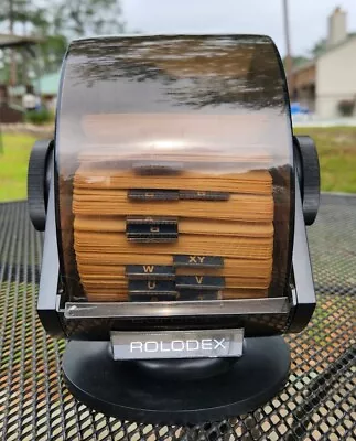 Rolodex Model SW-24C Covered Rotary Swivel File USA Wood Grain Vintage • $19.79