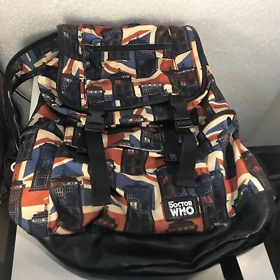 Doctor Who Union Jack School Book Bag Backpack UK Flag Tardis Dr Who BBC 18  • £30.07