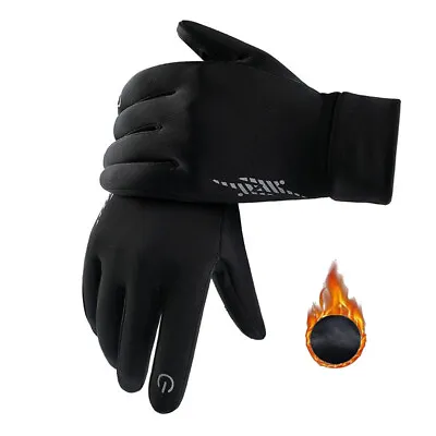 Winter Warm Gloves Men Women Windproof Thermal Touch Screen For Cycling Running • £9.99