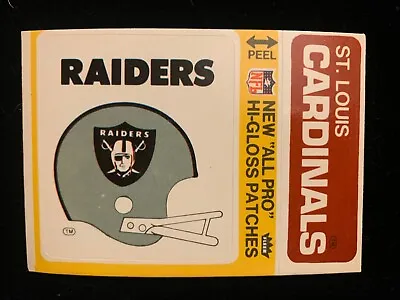 1976 Fleer OAKLAND RAIDERS ST. LOUIS CARDINALS Glossy Sticker - Ex+/Nrmt Rare! • $7.99