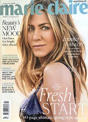 Marie Claire Australia October 2021 Jennifer Aniston Joy Crookes House Of Gucci • $18