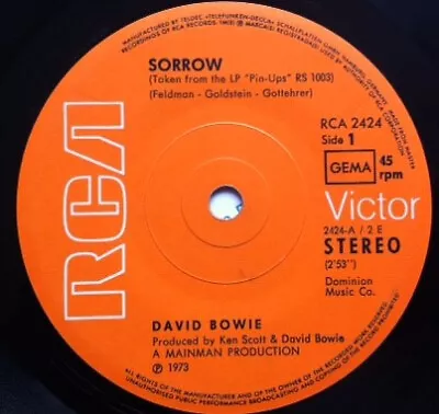 David Bowie - Sorrow (7  Single Sol) • £12.49