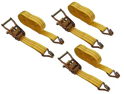 3 Pc 1-1/2  Inch X 27' Ft Ratchet Tie Down Cargo Straps 4000 Lbs J Hooks 3 Pack • $34.99