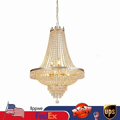 Luxury Vintage French Empire Chandelier Large Foyer Crystal Ceiling Light Height • $155.91
