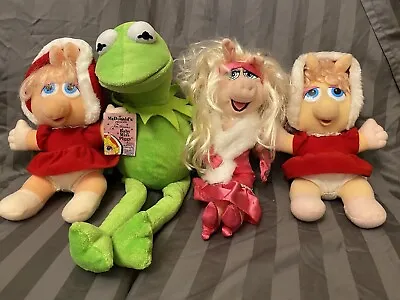 Jim Henson Muppets Kermit The Frog Miss Piggy Plush Lot Of 4 Stuffed Animals • $13.50