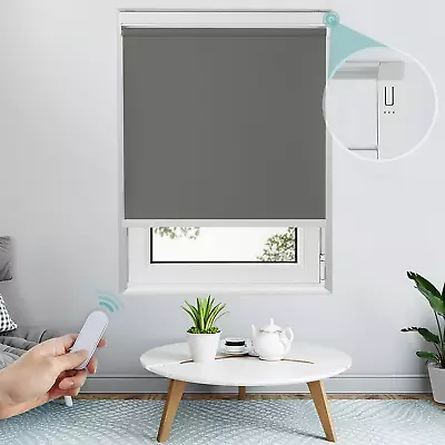 Allesin Motorized Roller Blinds With Remote Control For Windows Blackout Smart  • $103.22