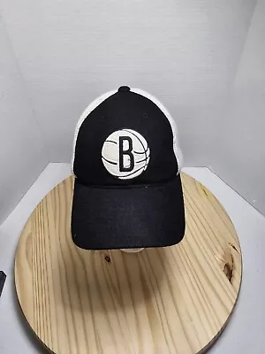 Mitchell & Ness Brooklyn Nets Snapback Hat Black Mesh Nostalgia Adjustable Fit • $16.87
