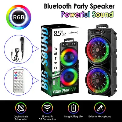 5000W Bluetooth 5.0 Speaker Stereo Subwoofer Heavy Bass Sound Mic & FM Remote RC • $86.99