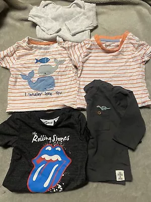 £0.99 • Buy 3-6 Months T-shirt Bundle Plus One Long Sleeve Bodysuit Baby Rolling Stones M&S 