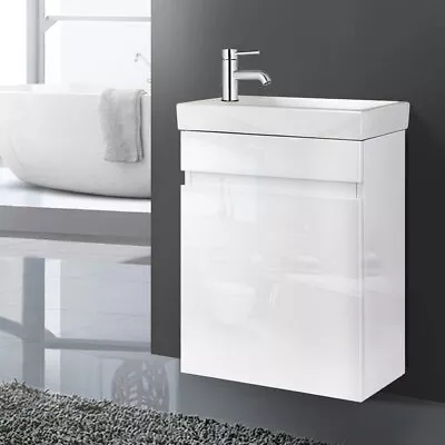 Bathroom Vanity Cabinet Sink Hanging Wall Mount Single Door Storage Basin Unit • $180.95