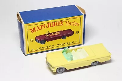 Matchbox Lesney MB 39 Pontiac Bonneville Convertible - Yellow / SPW • $105.82