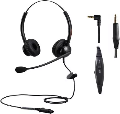 £19.99 • Buy 2.5mm Headset Headphones With Mic Call Center Telephone IP Phone Cisco DECT BT