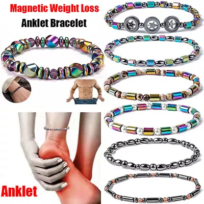 Magnetic Healing Therapy Arthritis Anklet Bracelet Unisex Hematite Weight Loss • $2.25