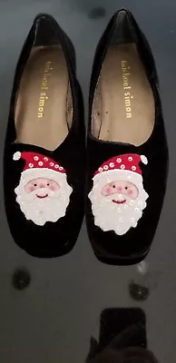 NEW Michael Simon Christmas Santa Black Suede    Flats Size 6M   • $55