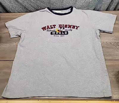 Walt Disney World Authentic Quality Adult M Gray T Shirt Mickey Mouse • $23.97