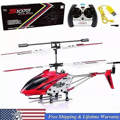 Mini RC Helicopter Syma Metal Remote Control Helicopter S107G 3CH 3.5CH GYRO Red • $22.06