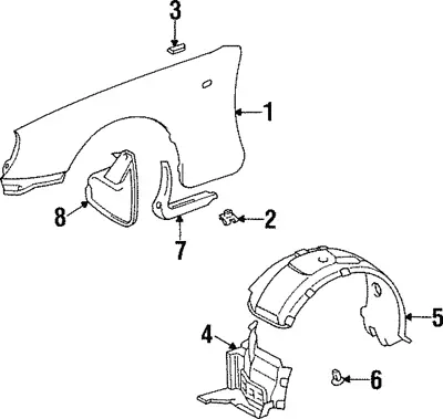 Genuine Toyota 1993-1998 Supra MK4 Left Front Fender Liner 53876-14190 • $155.59