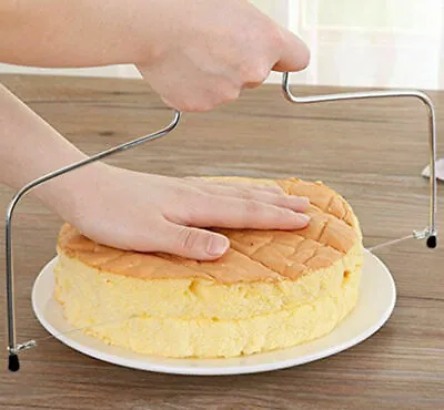 Adjustable Cake Cutting Wire Bread Slicer Cutter Leveller Utensil Decorate Slice • £2.49