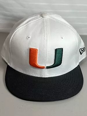 Miami Hurricanes New Era 59FIFTY Hat Cap Wool Blend  Size 7  3/8 • $29.95