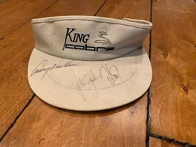 PETER JACOBSON DAVIS LOVE Lanny Wadkins Hoch SIGNED KING COBRA GOLF VISOR HAT • $68.12