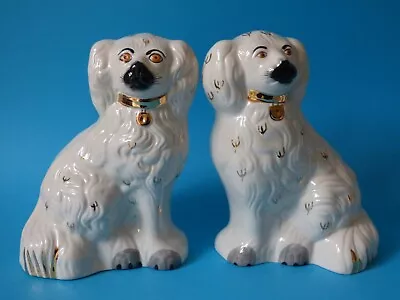 Collectable Pair Beswick Gold Gilt Mantle Piece Spaniel Dogs #1378-5 Free Uk P+p • £35.99