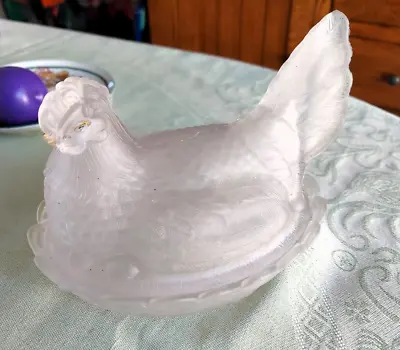 Vintage Indiana Glass Hen Chicken Butter Candy Glass Dish • $15