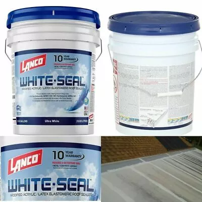 ELASTOMERIC ROOF SEALER 5 Gallon White Coating Waterproof Rubberized Cool RV • $83.97