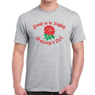 £10 • Buy St. George's Day T-Shirt Proud To Be English Red Rose Christian Church FREE POST