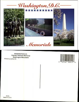 Washington Monument Vietnam Veterans Memorial DC Multi View Chrome Unused • $1.89