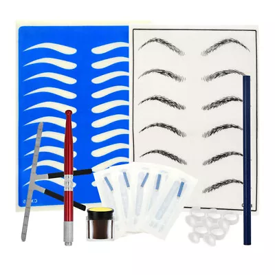 £13.97 • Buy Microblading Permanent Makeup Eyebrow   Needle Pen Ink Practice Skin Kit