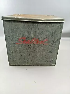 L👀K Vintage SEALTEST Galvanized Metal Milk Box - Front Porch Dairy Cooler • $79