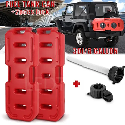 2PCS 30L 8 Gallon Fuel Can Outdoor Car Gas Backup Gasoline Motorcycle Off Road • $169.99