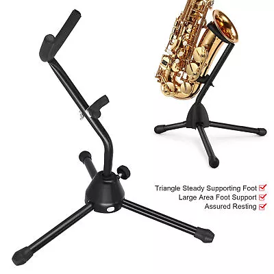 $24.79 • Buy Saxophone Sax Stand For Alto Tenor Full Folding Type Tripod Support Rack Metal