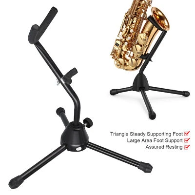 $24.79 • Buy Saxophone Sax Stand For Alto Tenor Full Folding Type Tripod Support Rack Metal