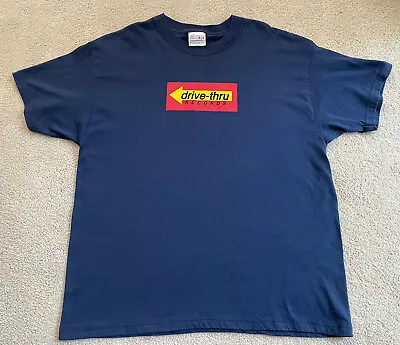 Drive Thru Records T Shirt New Vintage Rare Large L Blue Punk Rock Hanes • $129.99