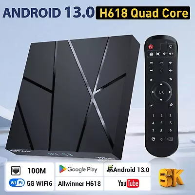 Android 13 TV Box T95 Smart TV Box 2.4G& 5G Quad Core 4K Bluetooth Media Player • £46.99