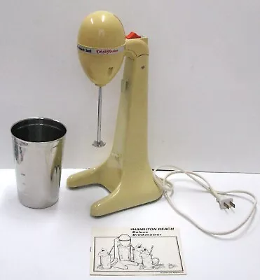 Vintage Hamilton Beach Drink Master Model 727 Milkshake Mixer + Booklet WORKS • $23