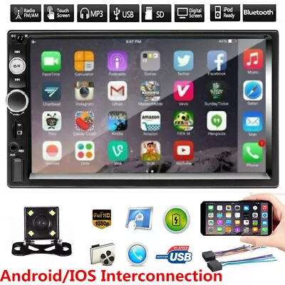 7  Double 2 DIN Car MP5 Player Bluetooth SD Touch Screen Stereo Radio + Camera • $32.99