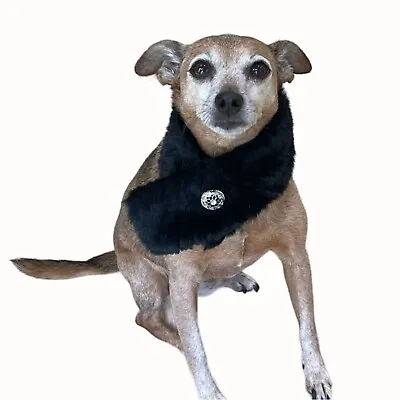 Black Faux Fur Mink Stole Collar Glamourous Costume Clothes Small Dog • $14.99