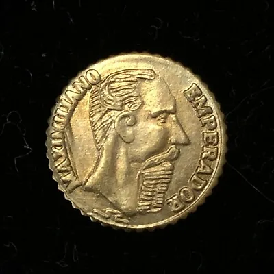 1865 RS MEXICO GOLD  Emperor MAXIMILLIANO Gold Wedding Token Unc. • $12.99