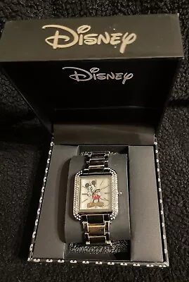 VINTAGE Disney Rectangle Mickey Mouse Watch Crystal Setting NEW In Original Box • £69.99