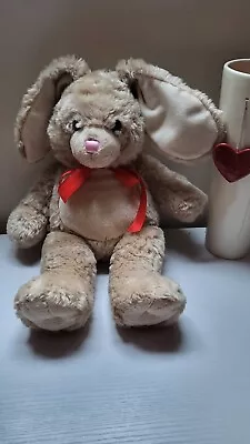 BUILD A BEAR Cute 18  Tall Bunny Rabbit Soft Plush Toy Beige Red Bow A1 • £18.90