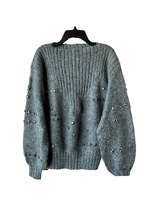 Krizia Maglia Womens Embellished Sweater 40 EU Small 4 6 US Vintage 70% Mohair • $79.75