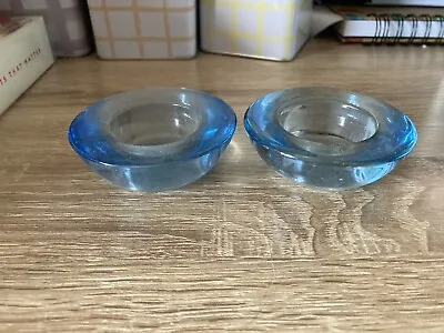 £0.99 • Buy 2 Blue Glass Tea Light Holders