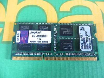 Kingston 8gb - 1 X 8GB Stick PC3 10600 1333 DDR3 Sodimm Laptop Apple RAM Memory • £15.99