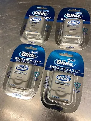$15.99 • Buy Lot Of 4, Oral-B Glide Pro-Health Deep Clean Dental Floss Cool Mint 43.7 Yd Each
