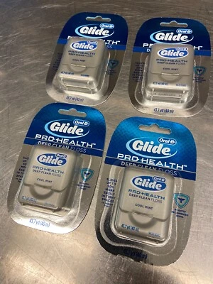 $15.99 • Buy Lot Of 4, Oral-B Glide Pro-Health Deep Clean Dental Floss Cool Mint 43.7 Yd Each